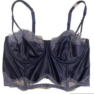 NWT Victorias Secret Dream Angels Unlined Satin Bustier Long Balconette Bra 34D